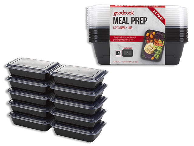 Carton of 4 Meal Preparation Container With 1 Compartment