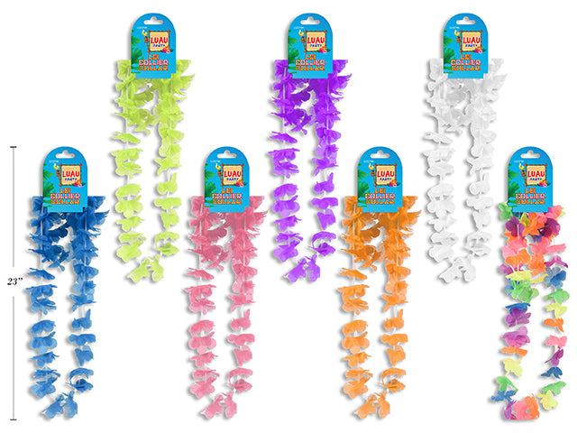 Carton of 12 Neon Hibiscus Luau Leis Set 4 Pack