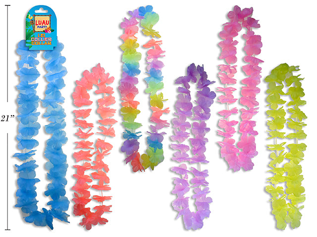 Carton of 24 Pastel Hibiscus Luau Leis