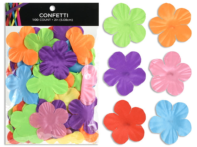 Carton of 12 100Pk 2In Luau Hibiscus Flower Petals. Assorted Colours/Pack. Pbh.