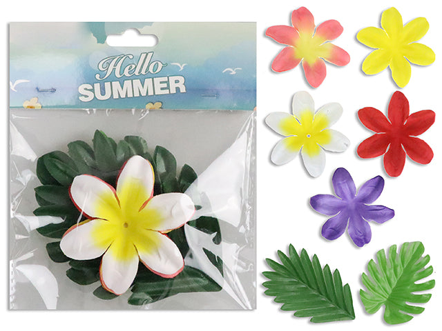 Carton of 12 60Pk Leave/Flower Table Decor Assortment. Incl: 40X Tropical Leaves + 20X Daisy Petal. Pbh.