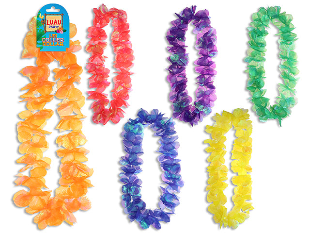 Carton of 12 41In Holographic Flower Leis. 6 Asst.Colours. H/C.