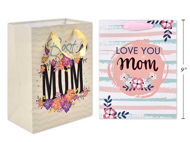 Carton of 24 Mothers Day Matte Foil Gift Bag Medium