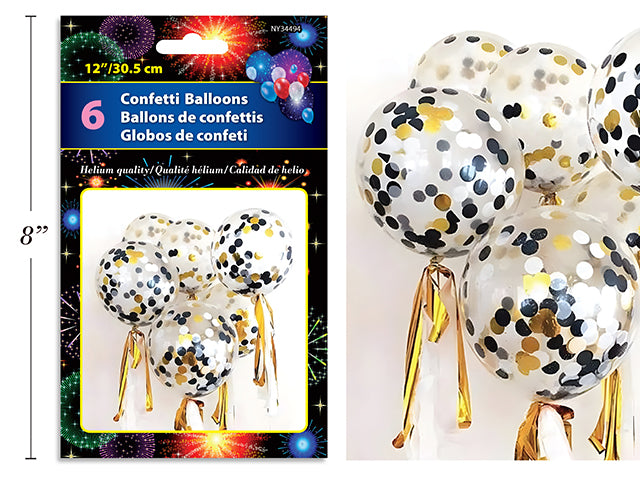 Carton of 24 New Year Confetti Balloons