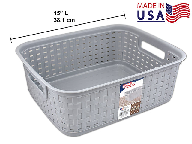 Carton of 6 Short Weave Cement Color Basket