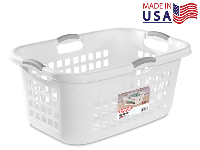 Carton of 6 2 Bu. Ultra™ Laundry Basket White