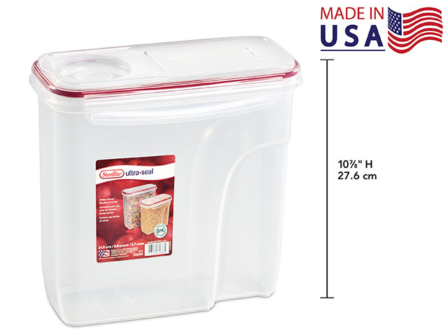 Carton of 6 Ultra Seal Dry Food Container Clear With Red Lid