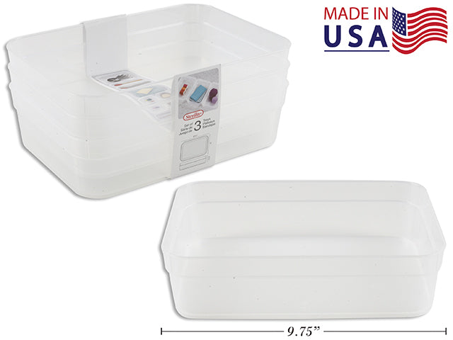 Carton of 8 Set Of 3 Large Storage Tray