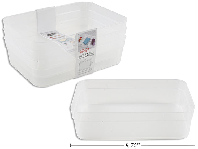 Carton of 8 Set Of 3 Large Storage Tray