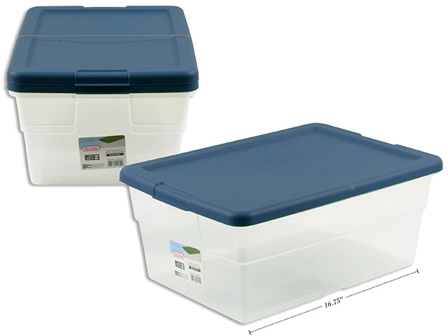 Carton of 6 Set (2) 16 Quart / 15 Liter Storage Box. Marine Blue.