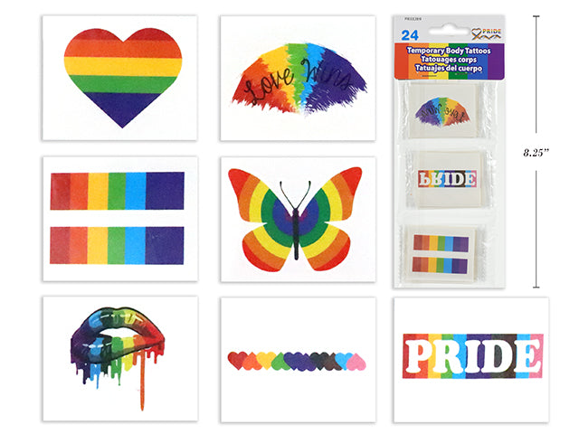 Carton of 24 Pride Temporary Body Tattoos