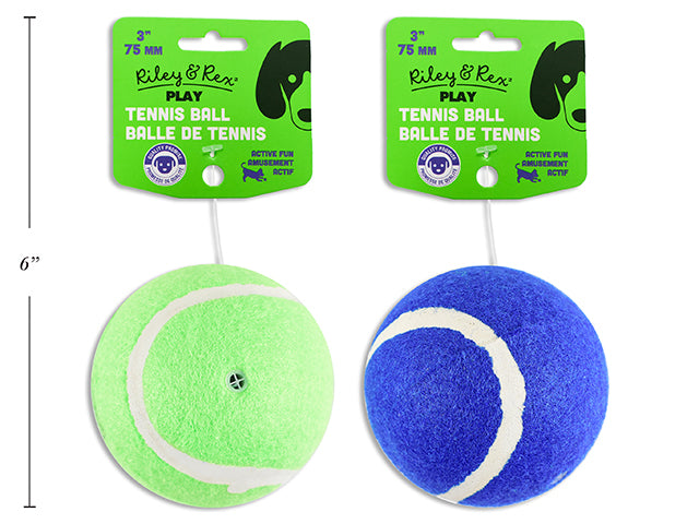 Carton of 12 75Mm Toy Tennis Ball. 2 Asst.Colours: Green / Blue. H/C.