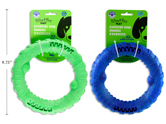 Carton of 12 6.75In(D) Easy Grip Rubber Ring. 2 Asst.Colours:Green / Blue. H/C.