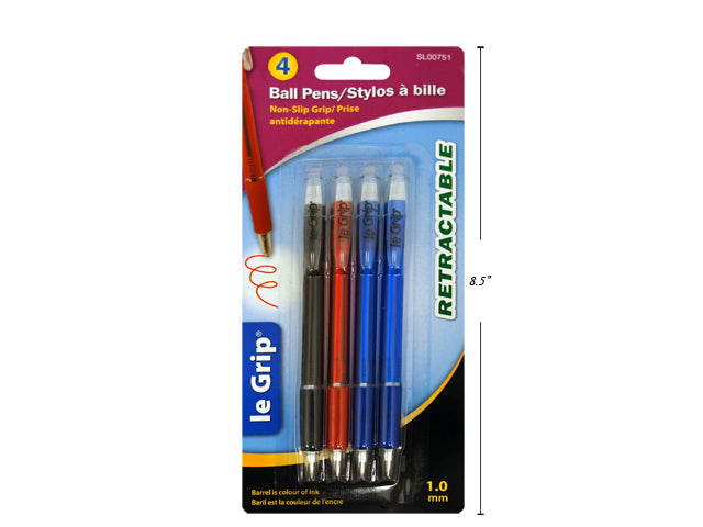 Carton of 24 Retractable Blisted Ball Pens 4 Pack