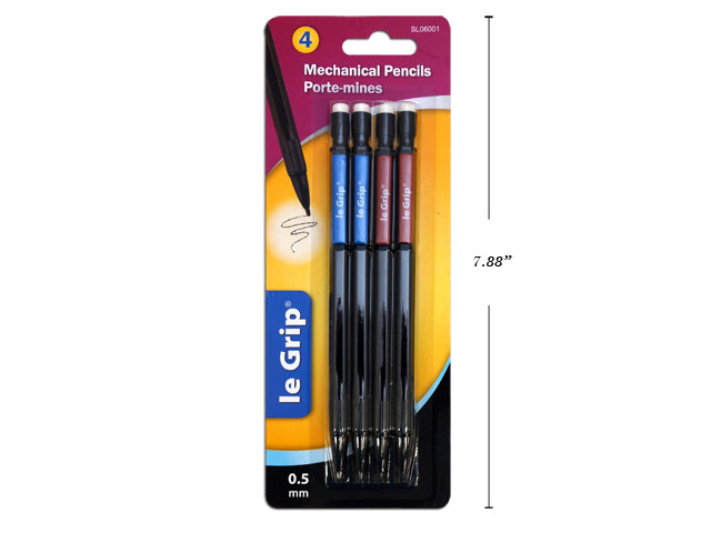 Carton of 12 Pencils With Colored Clip 4 Pack