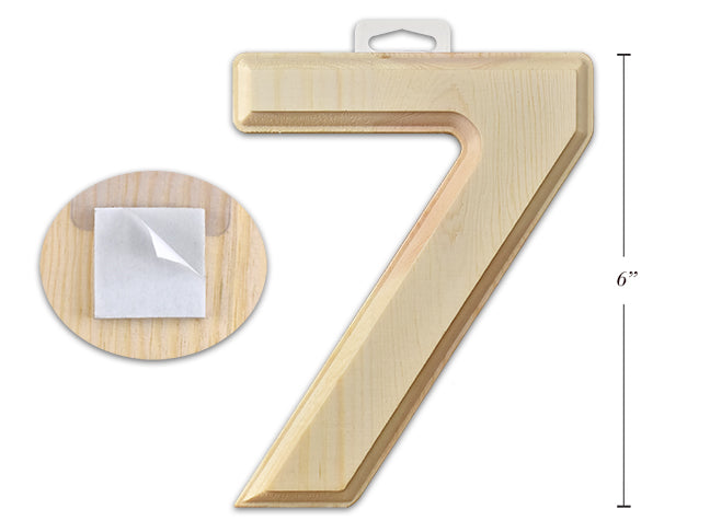 Carton of 12 Natural Wood Pine Beveled Number 7