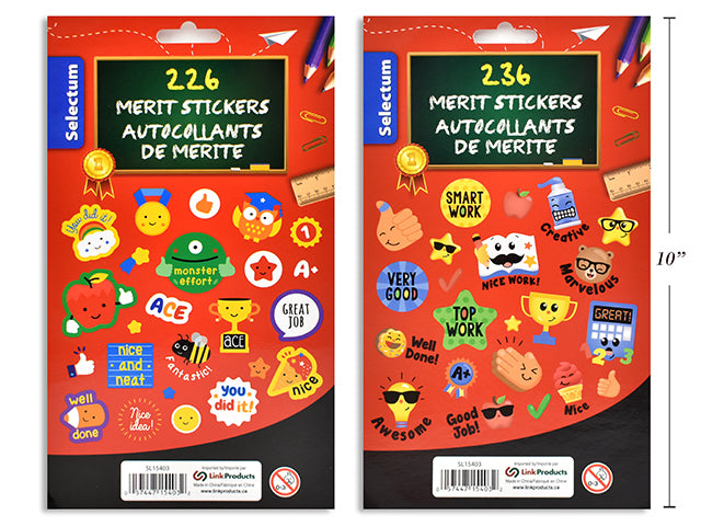 Carton of 24 Teachers Merit Award Stickers