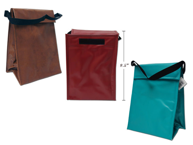 Carton of 12 Vinyl Lunch Bag With Carry Strap