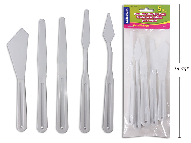 Carton of 12 Plastic Palette Knife Clay Tools 5 Pack