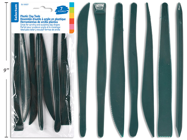 Carton of 12 Plastic Clay Tools 7 Pack