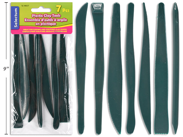 Carton of 12 Plastic Clay Tools 7 Pack