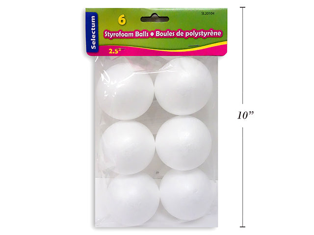 Carton of 12 Styrofoam Balls 6 Pack