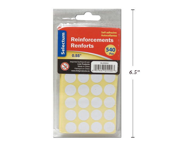 Carton of 24 Self Adhesive White Reinforcements 540 Pack