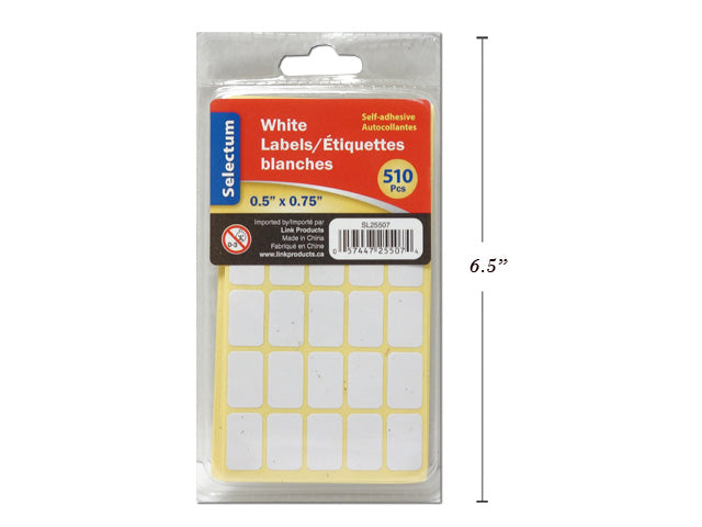 Carton of 24 Labels White 510 Pack