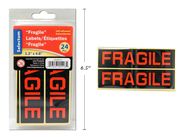 Carton of 24 Fragile Labels 24 Labels