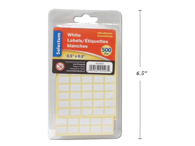 Carton of 24 White Labels 500 Pieces