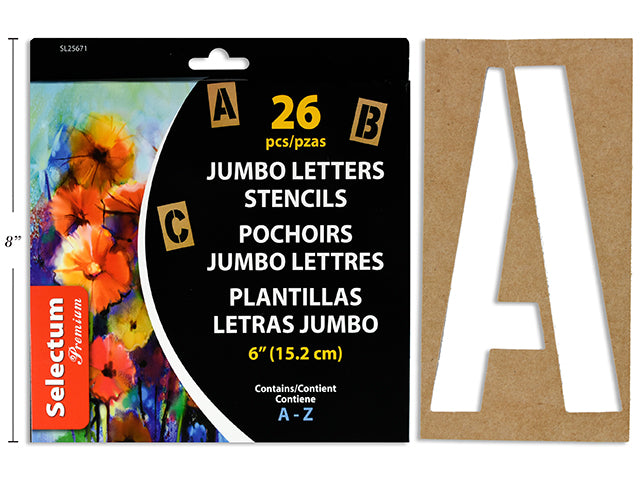 Carton of 12 Jumbo Letters Stencils