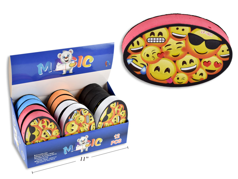 Carton of 12 Magnetic Emoji Whiteboard Eraser