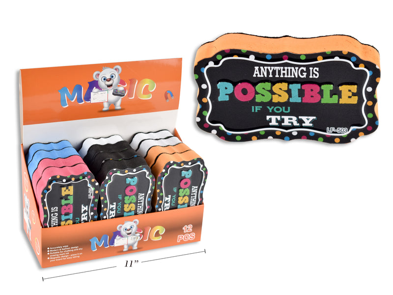 Carton of 12 Magnetic Anything Is Possible If You Try Whiteboard Eraser