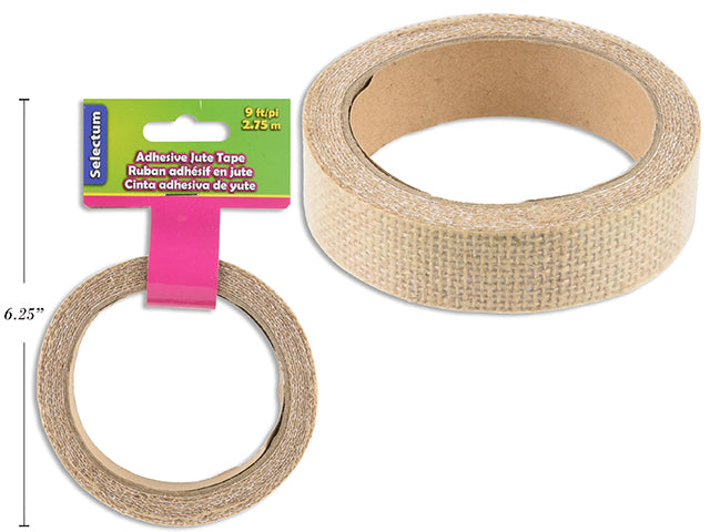 Carton of 12 Adhesive Jute Tape 9' (2.75M ) X 1" Wide ( Kraft Color )