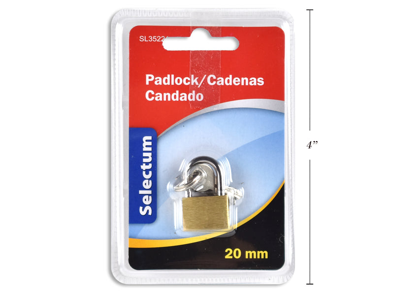 Carton of 12 Brass Padlock Small