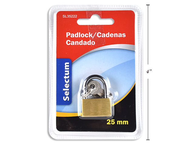 Carton of 12 Brass Padlock Medium