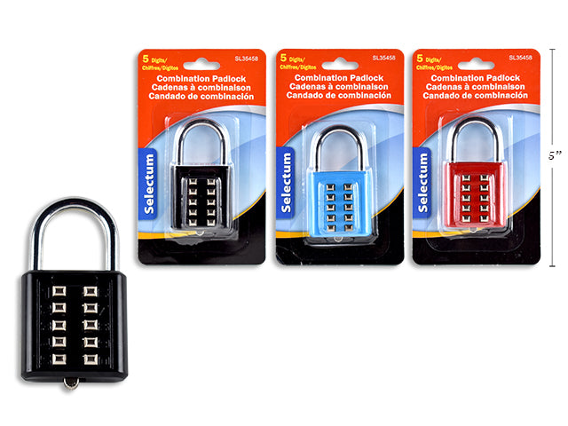 Carton of 12 Push Button Combo Padlock