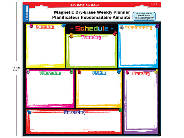 Carton of 12 Magnetic Dry Erase Weekly Planner And Marker