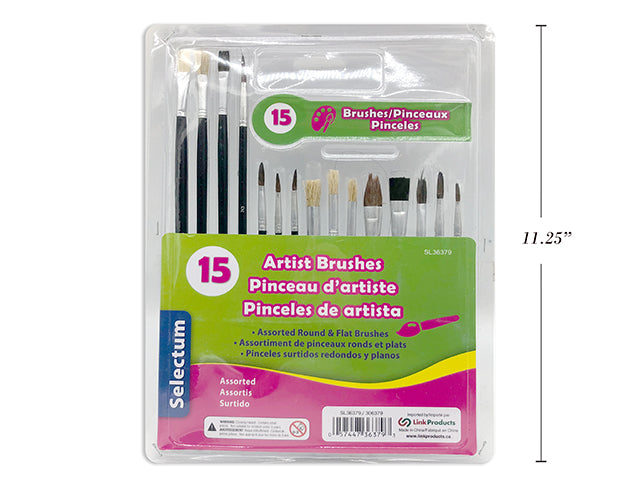 Carton of 24 Round And Flat Artist Brushes