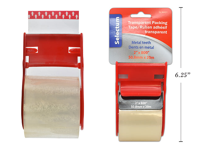 Carton of 12 Clearing Packing Premium Tape In Dispenser