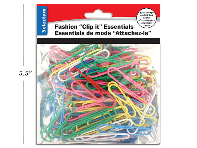 Carton of 12 Assorted Color Paper Clips 80 Pieces