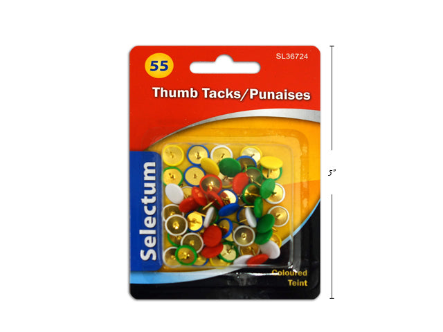 Carton of 24 Colored Thumbtacks 55 Pack