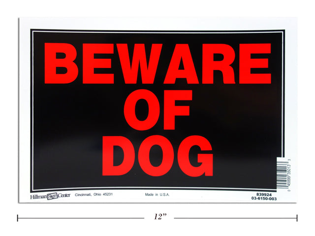 Carton of 12 Beware Of Dog Sign