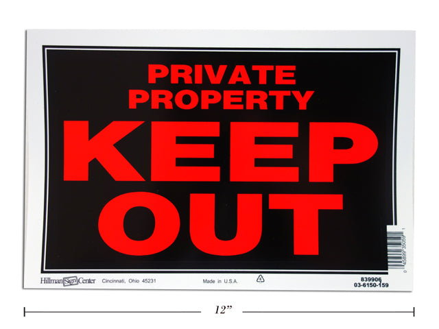 Carton of 12 Private Keep Out Sign