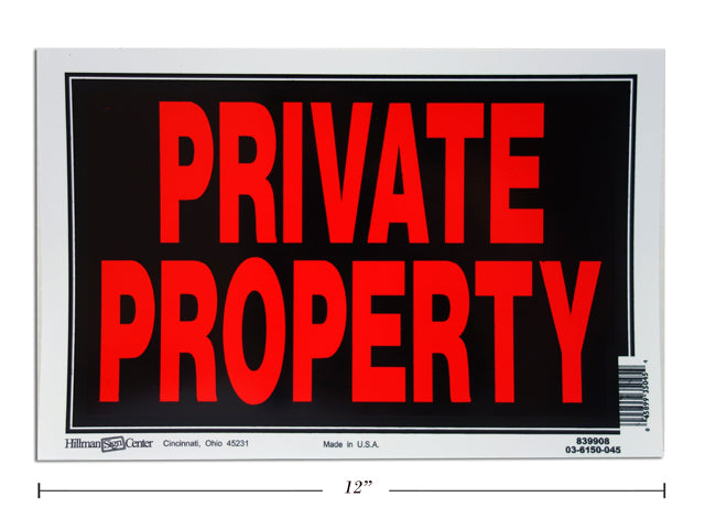 Carton of 12 Private Property Sign