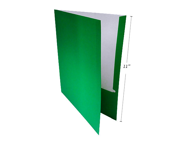 Carton of 50 Letter Size Pocket Portfolios Green