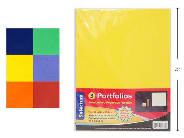 Carton of 48 2 Pocket Portfolios 3 Pack