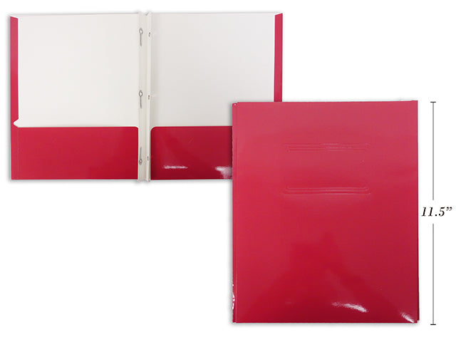 Carton of 50 3 Prong Glossy Laminated Folder Red