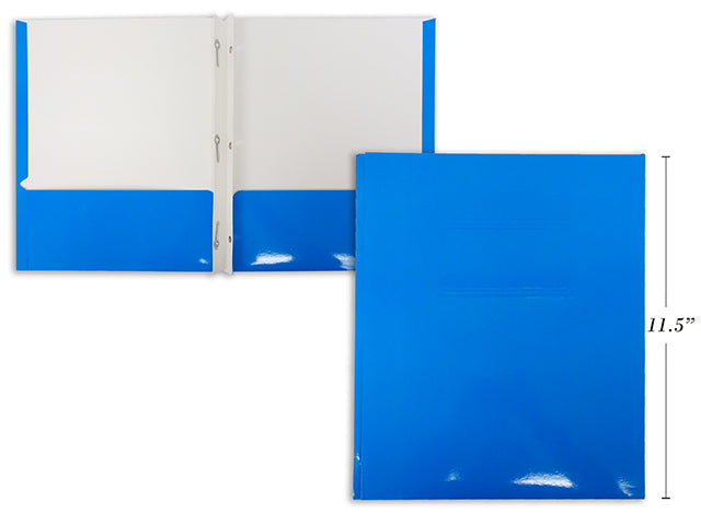 Carton of 50 3 Prong Glossy Laminated Folder Light Blue