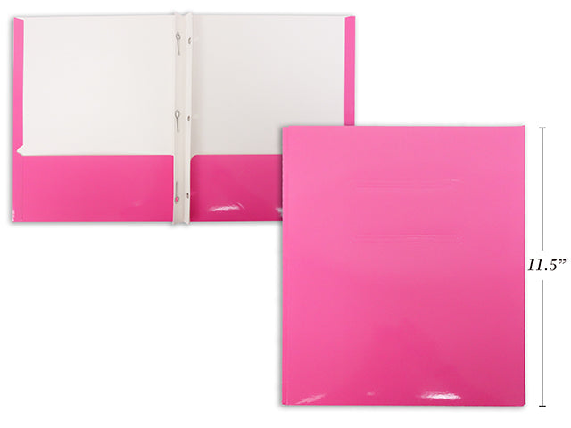 Carton of 50 3 Prong Glossy Laminated Folder Pink